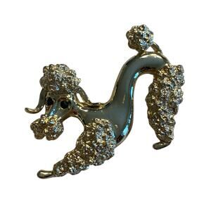 Vintage Gerrys gold poodle dog brooch pin
